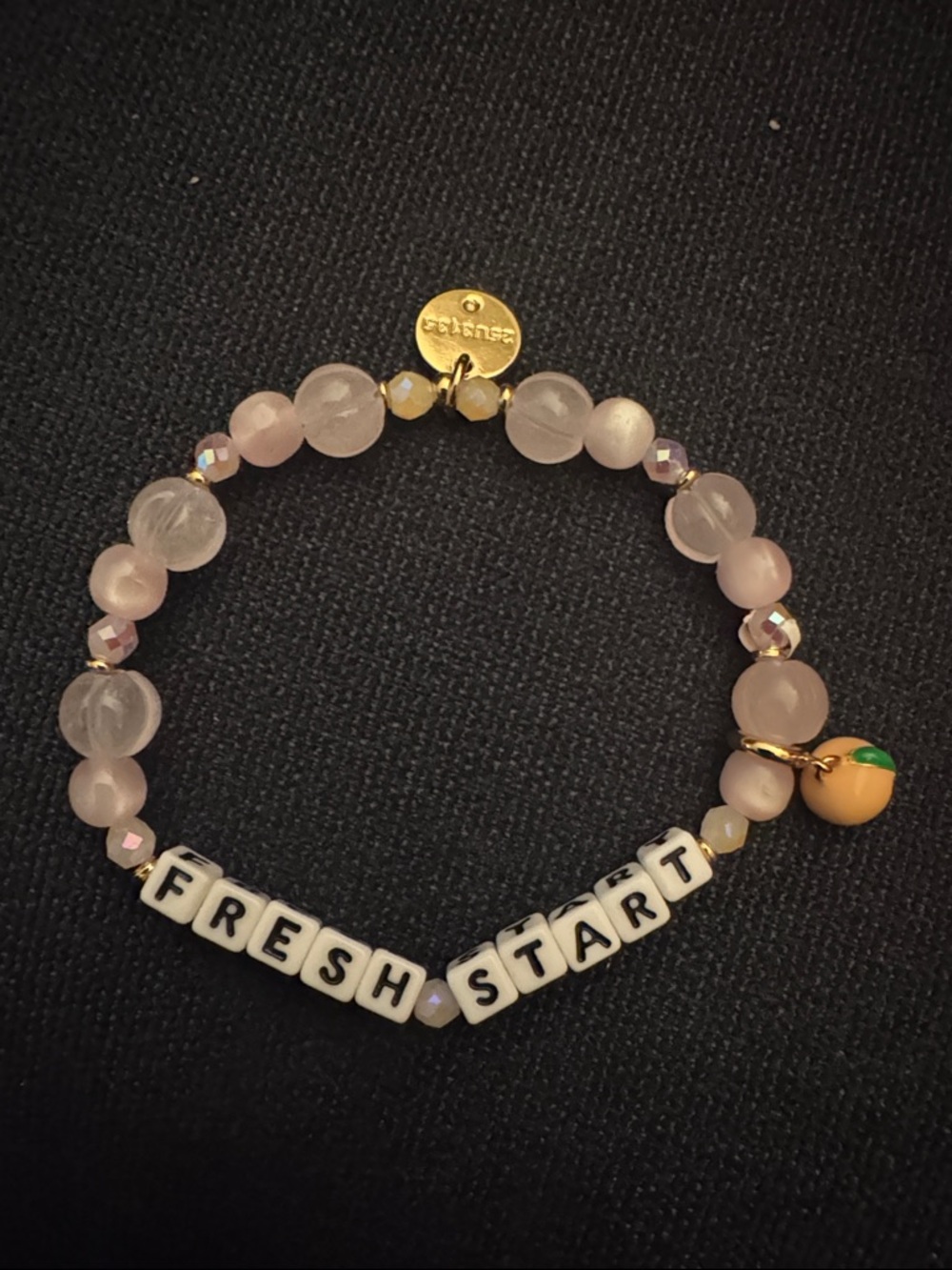 Little Words Project Fresh Start S/M Bracelet with Peach Charm
